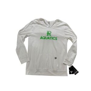 NWT Levelwear Junior Relay White R Aquatics Lightweight Hooded Pullover XL 14/16